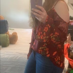 Maroon floral top